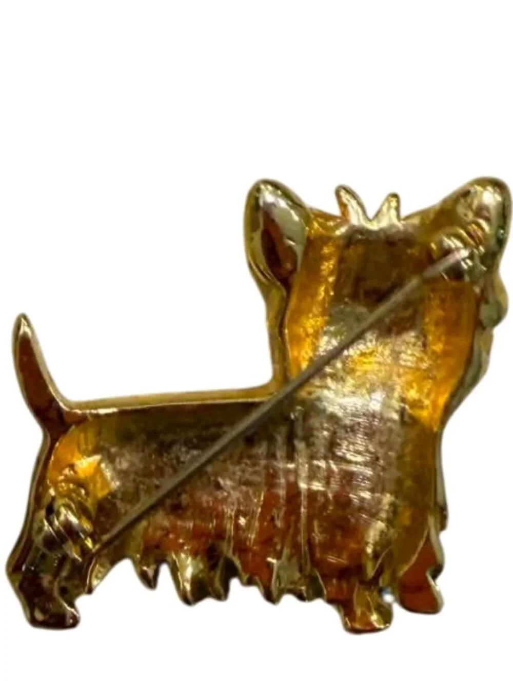 Vintage Scotty/Westie Dog Enameled 1960's Brooch; Solid casting